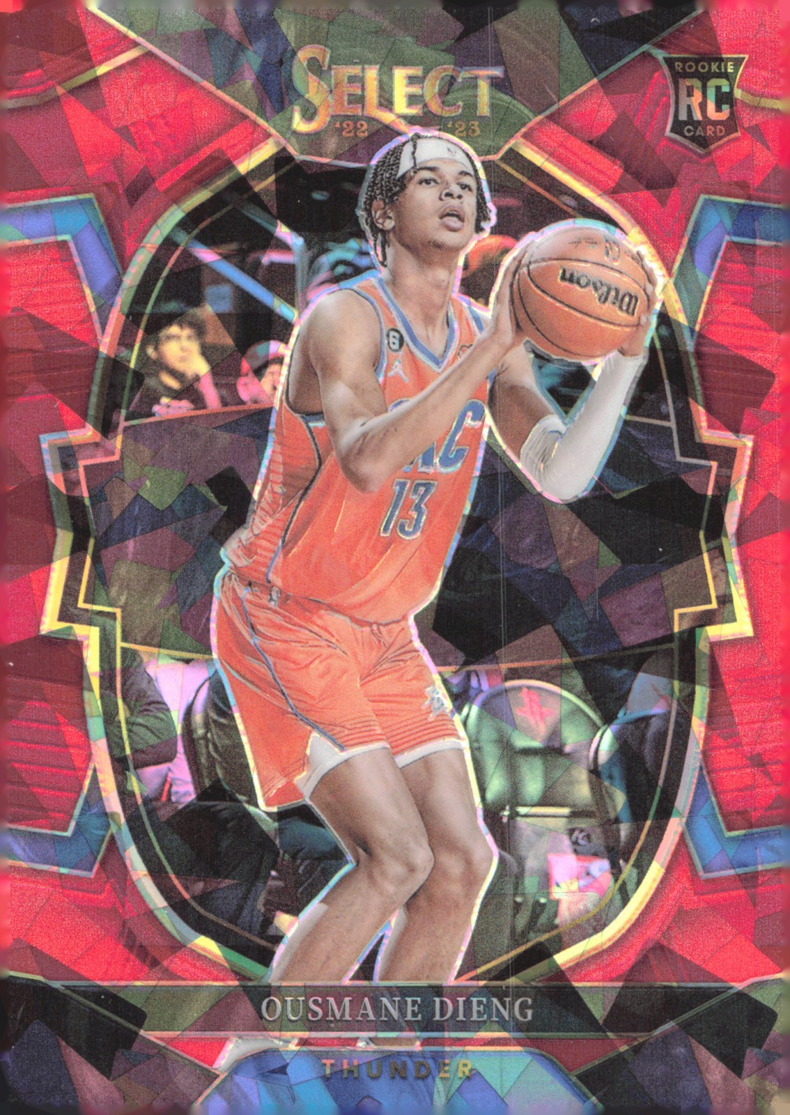 2022-23 Panini Select - Concourse Ousmane Dieng #76 Red Cracked Ice Prizm (RC)