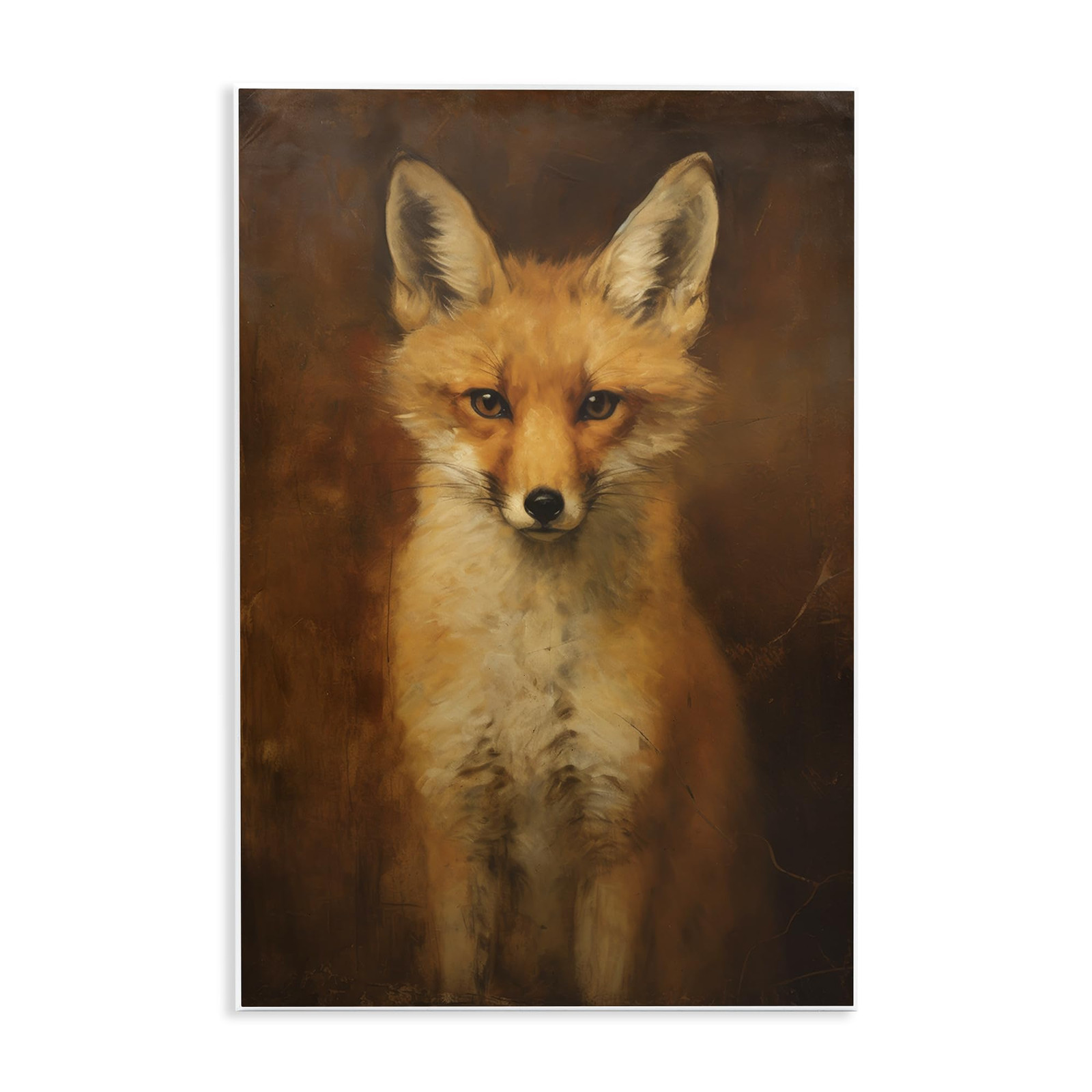 Stoic Baby Fox Wall Plaque Art Design by Petal Prints Design
