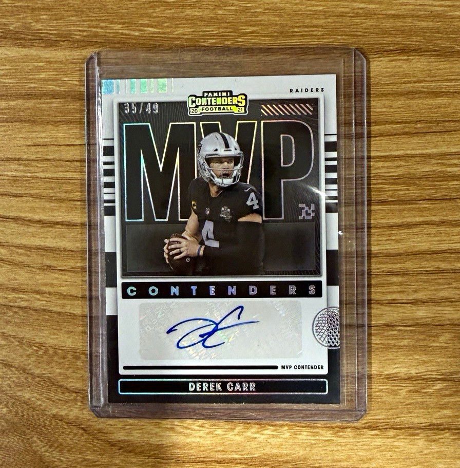 Panini 2021 Contenders Derek Carr Auto MVP Contenders Autographs #MVPA-DCA /49