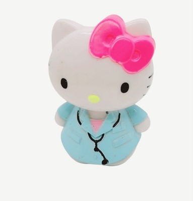 Hello Kitty Sanrio Doctor Figurine Medical Attire Stethoscope 2'' Tall Loose 2014