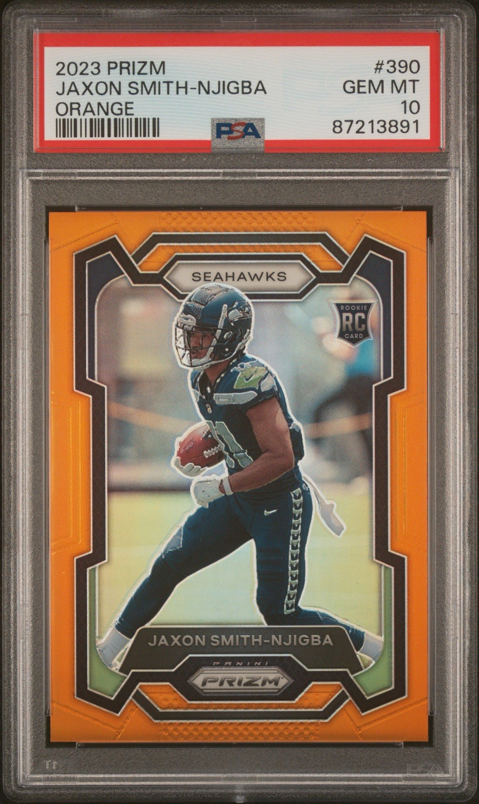 2023 Panini Prizm Jaxon Smith-Njigba Orange /249 PSA 10 #390 Seahawks