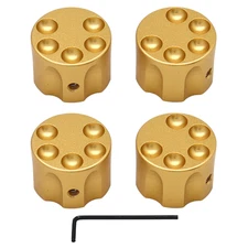 4Pcs Bullet Wheel Shape Aluminum Guitar Knobs Electronic Control Pot Cap Gold