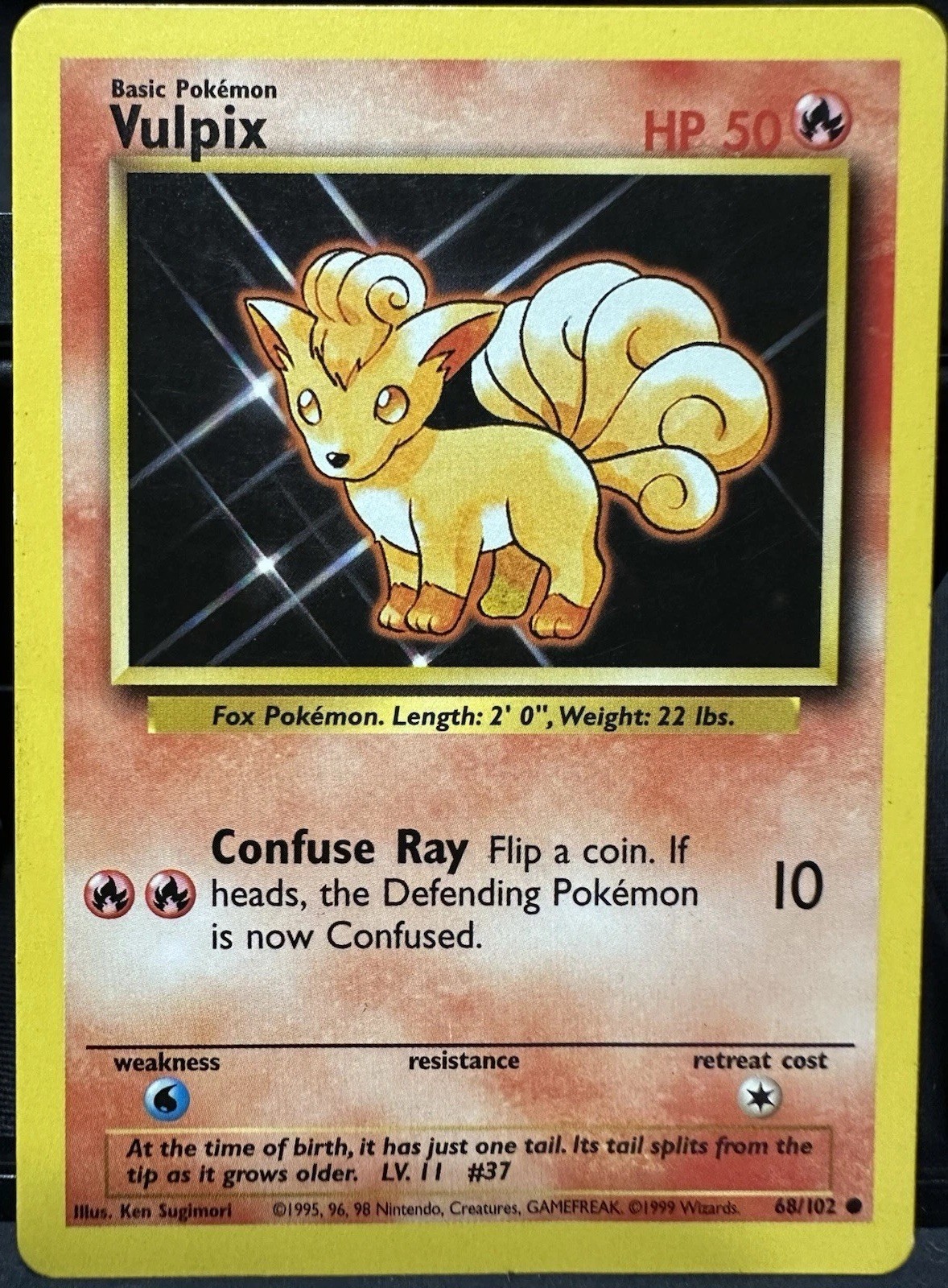 Vulpix 68/102 Base Set Unlimited Pokemon TCG 1999 MP