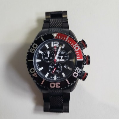 Precimax Men's Swiss Chronograph Watch Deep Blue Pro II Diver 100M WR SP13118