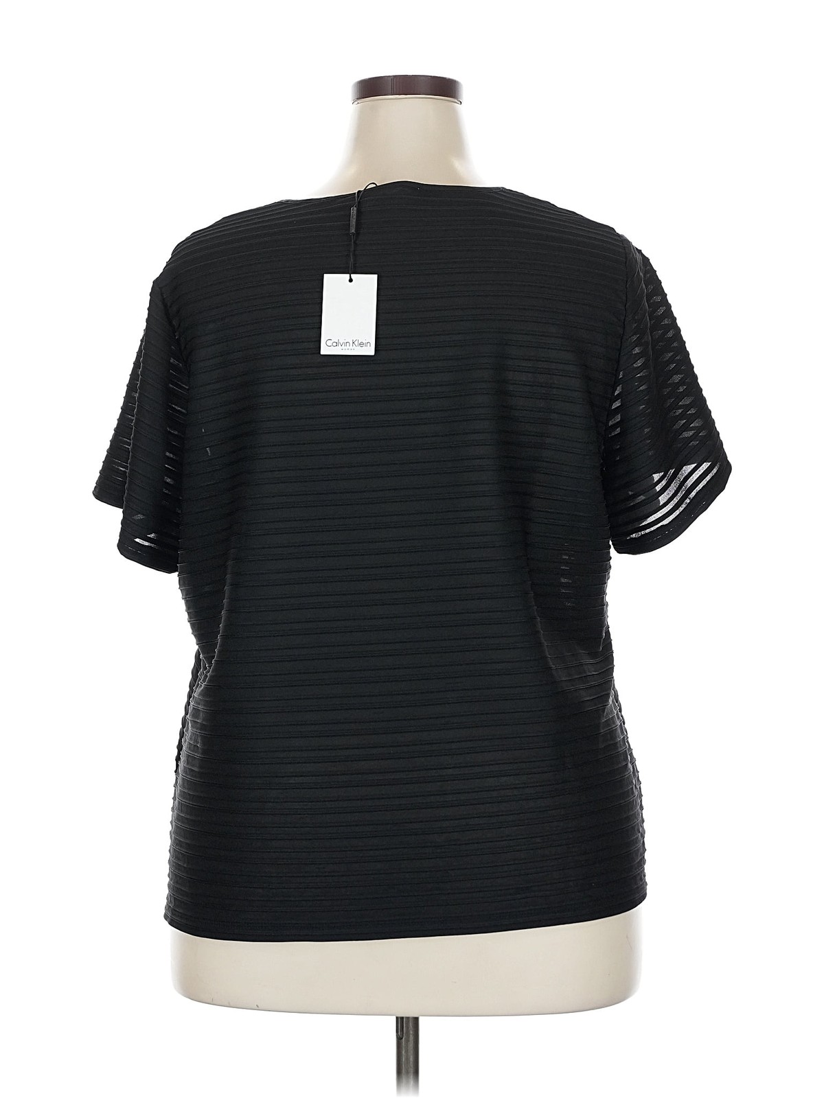 NWT Calvin Klein Women Black Short Sleeve Top 2X Plus thumbnail 2