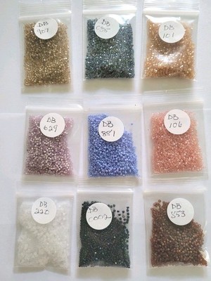 Destash Delica Beads In 9 Colors Size 11/0 60+ Grams Total