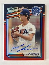 ETHAN SCHIEFELBEIN 2026 Panini Prizm Stars & Stripes Throwback Auto RED /99