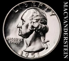 1951 Washington Quarter- Silver- Choice Gem Proof- No Reserve #L7100