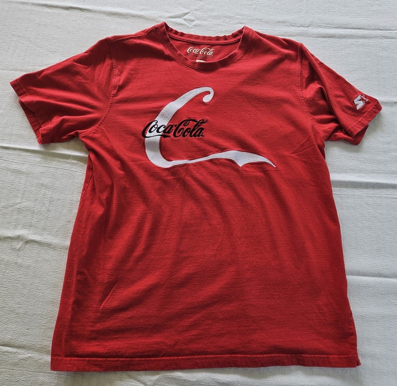 Vintage Red Starter Coca Cola Embroidered T-Shirt Size Large