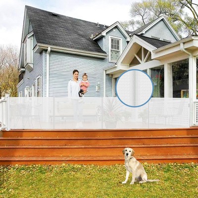 Reinforced 200 Inch Extra Wide Retractable Baby Gates with Reinforced Rods, R...