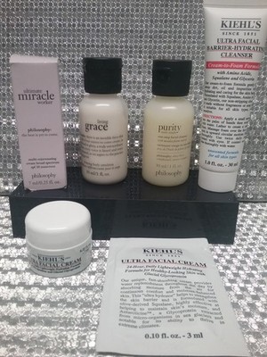 Lot of 6 Philosophy & Kiehl's skin care products Sunscreen, Cleanser, Emulsion 