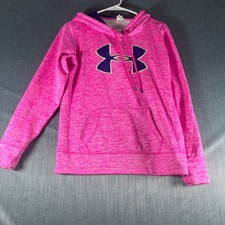 Under Armour Girl's Hoodie Size S Pink Youth Pullover Sweatshirt Warm Cozy