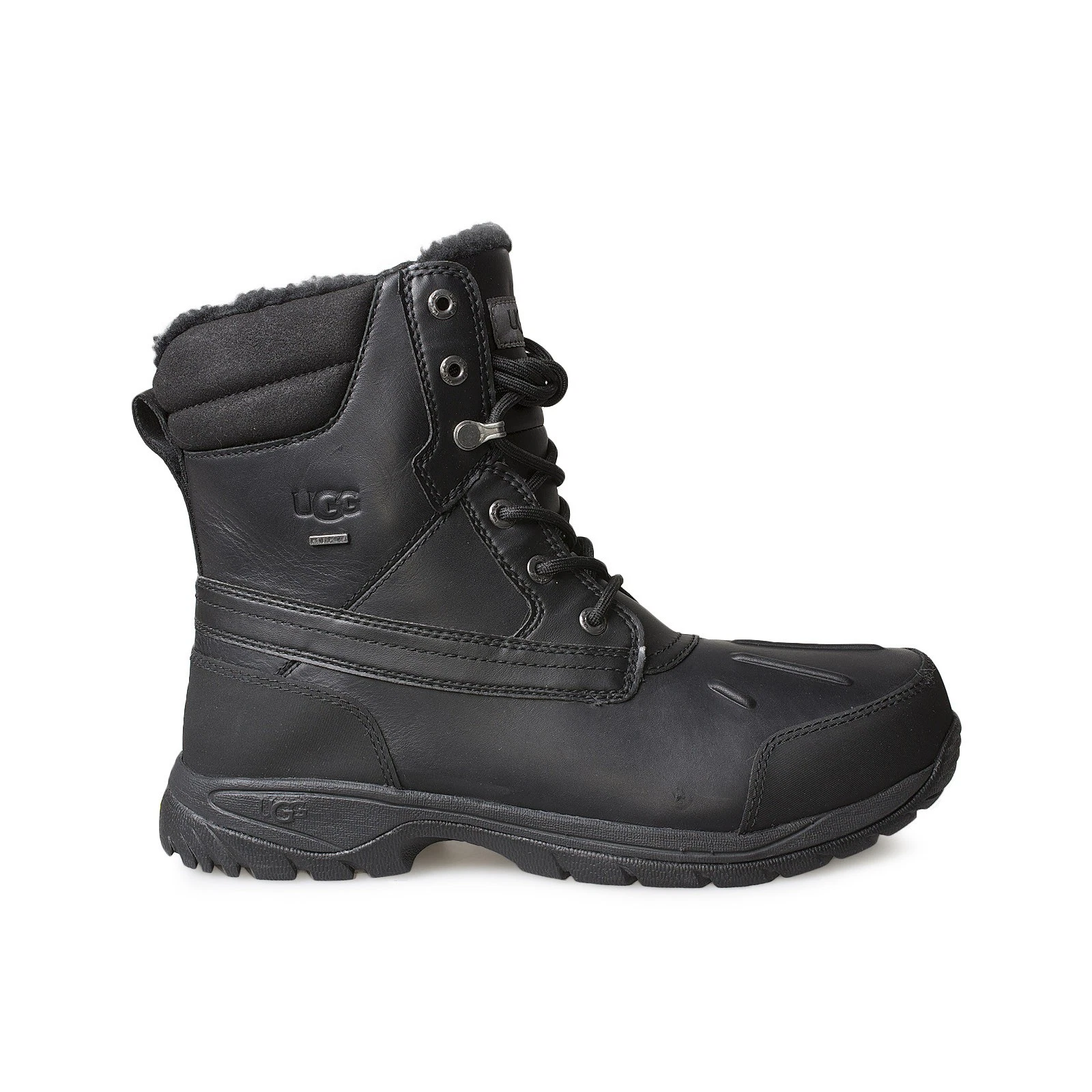 UGG FELTON BLACK LEATHER WATERPROOF SNOW LACE UP MEN'S WINTER BOOTS US 8 NEW