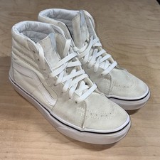 Vans Sk8-Hi Mens 5 Shoe All White Suede Surf Skateboard Sk8 Off The Wall