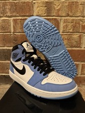 Nuevo 9.5 Nike Air Jordan 1 High G Zapatos de Golf Universidad Azul Blanco DQ0660-400 Hombres