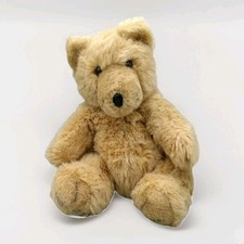 Vintage EDEN NY Shaggy Teddy Bear Vinyl Nose Airbrushing Spots Tan Brown Korea