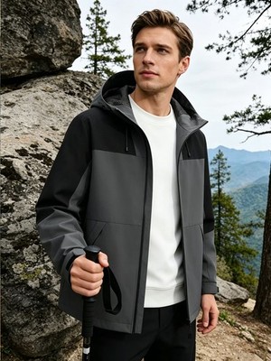 Herren Windbreaker Softshell Jacke Wanderjacke Rock Jacke Bergsteigjacke