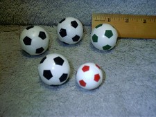 5 Miniature Mini Soccer Ball Toy Plastic Rubber Red Black Green White