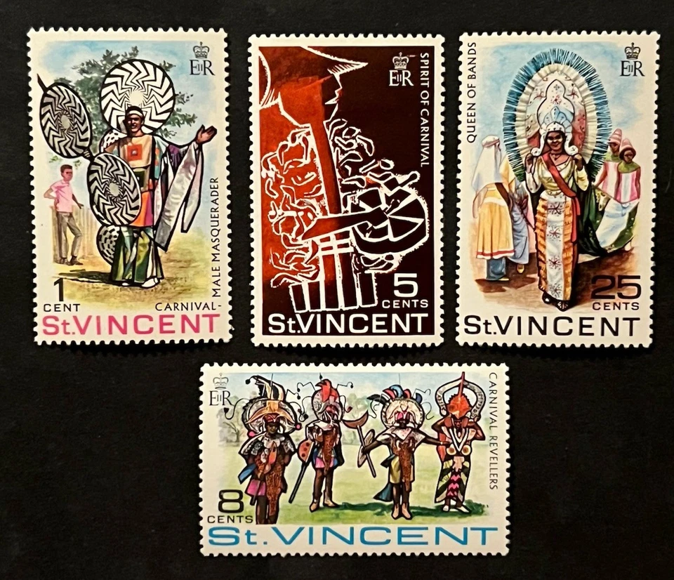 Sellos de viaje: Sellos de San Vicente 1969 Sg 270-273 - Celebración de Carnaval MOGH Foto 2 de 4