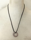 Designer RP Sterling Silver Rhodium Plate CZs Circle Pendant 24” Necklace — photo 2