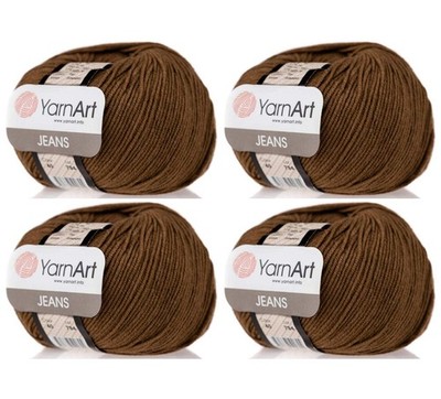 Yarnart Jeans Yarn Lot Of 4 Skeins 200G 696Yds Cotton Acrylic Sport Yarn