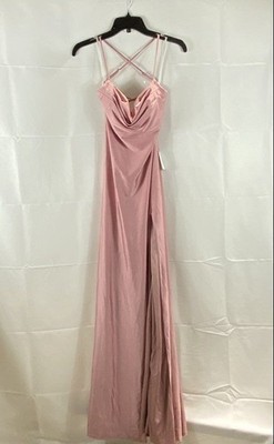 Windsor Women's Mauve Satin Formal Gown Dress Cowl Neck Leg Slit Sz M NWT |  eBay