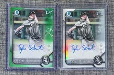 Tyler Schweitzer 2022 Bowman Chrome Draft 1st Green Refractor Auto /99 & Base