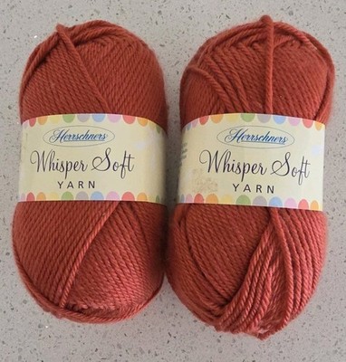 2 Skeins Herrschners Whisper Soft Yarn 0013 Brick 3.5 oz each 100% Acrylic