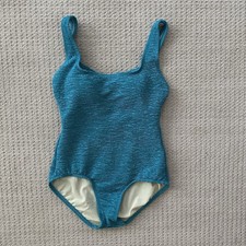 Vintage 1990s Textured One Piece Bathing Suit Teal Size 10