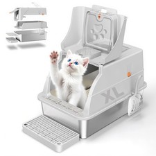 180  Flip-Top XL Extra Large Enclosed Stainless Steel Litter Box with Lid