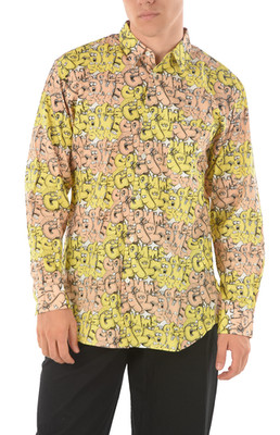 COMME DES GARÇONS x KAWS ART Printed Dress Shirt Hemd Shirt Deadstock Bnwt XL