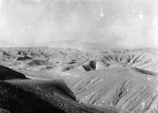 Uygur region China, view of foothill peneplain and Kunlun Mountains OLD PHOTO