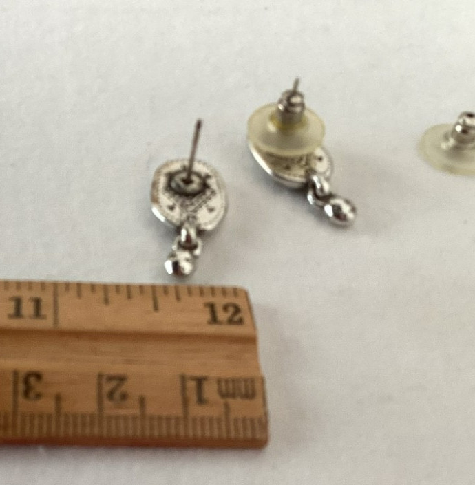 Brighton Stud Oval Etched  Post Dangle Earrings - image 3