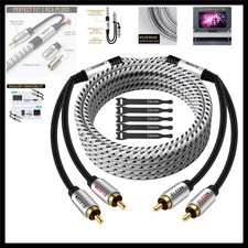 RCA Cable 25 Ft Hi-Fi Sound-16 AWG-Shielded 2 RCA Male to 2 RCA Male Stereo A...