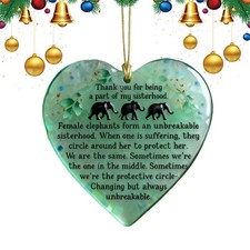 Heartfelt Elephant Sisterhood Keepsake, Christmas Sisterhood Ornament