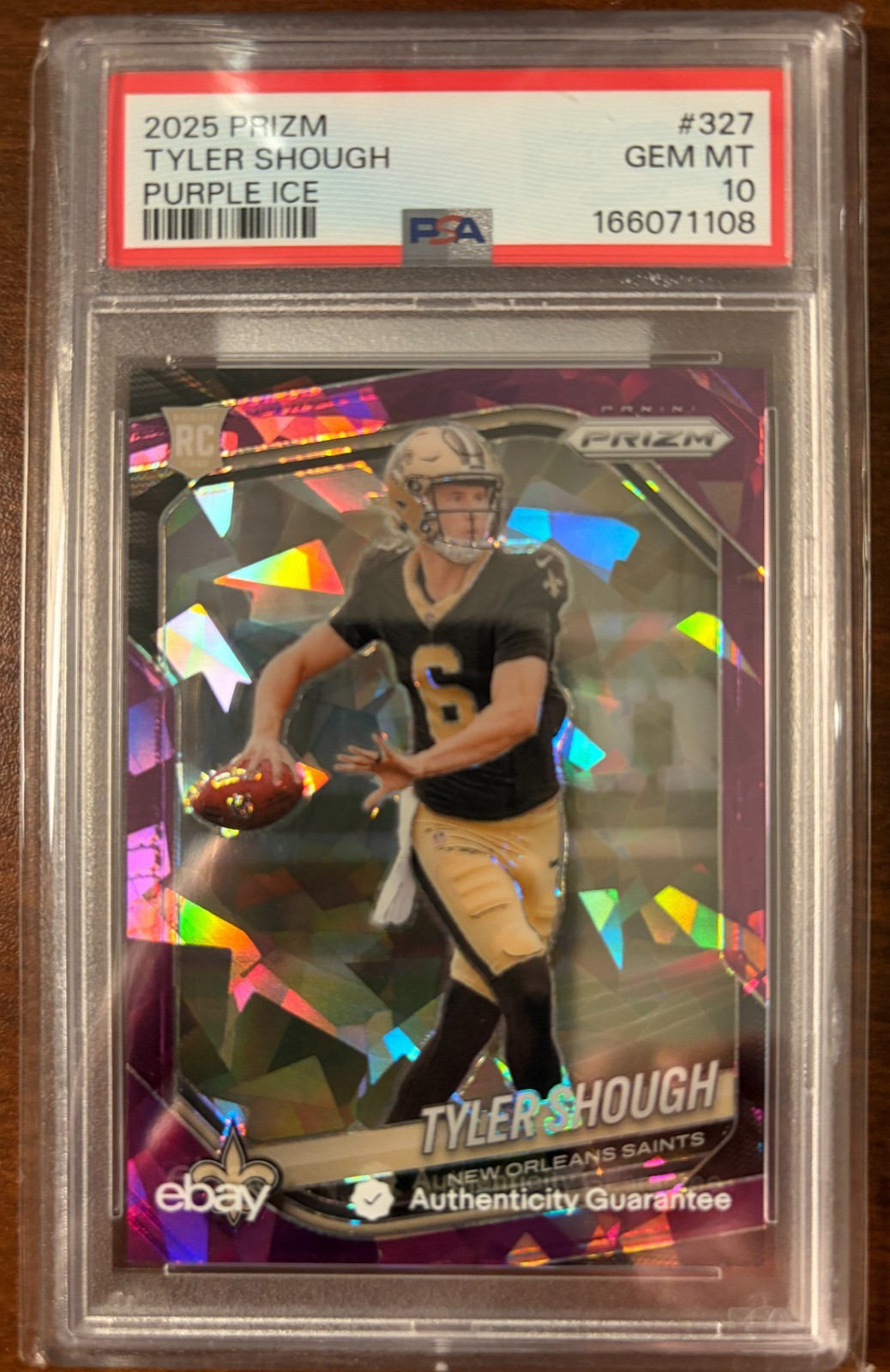 Tyler Shough Panini Prizm #327 Purple Ice