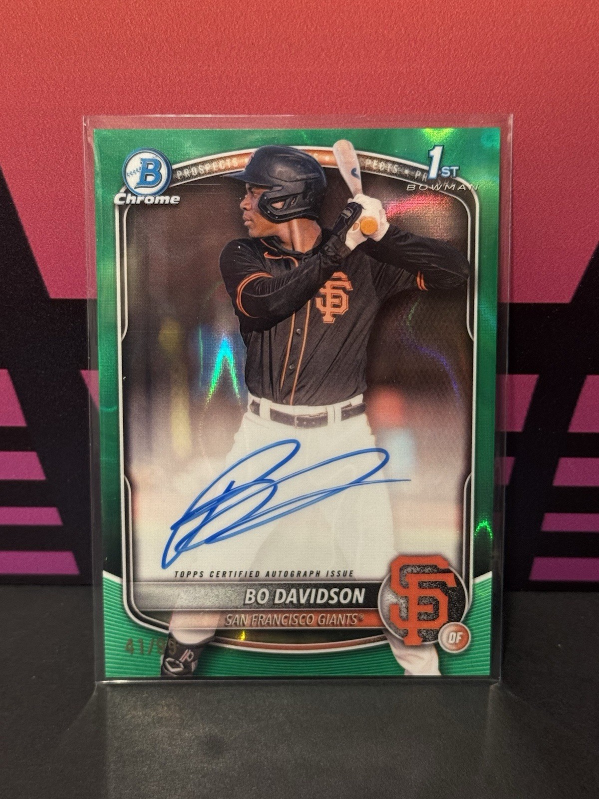 2025 Bowman Chrome 1st Bo Davidson Green Lava Refractor Auto /99 #CPA-BD