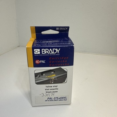 BRADY PAL-375-439YL ID PAL 3/8'' Yellow Vinyl Cartridge Open Box