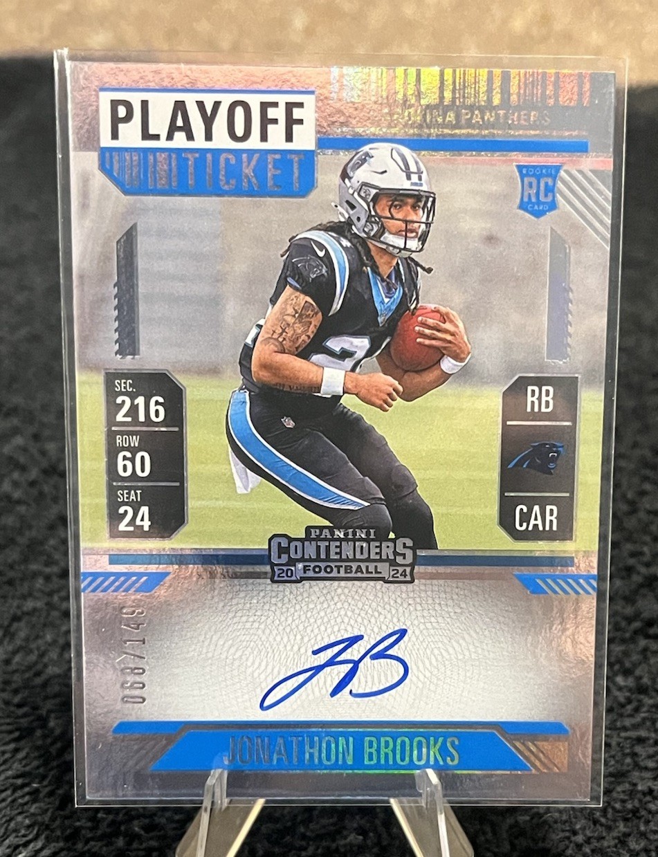 2024 Panini Contenders - Rookie Ticket RPS Jonathon Brooks Playoff Ticket /149