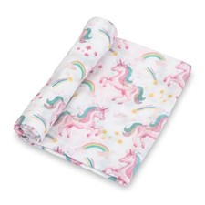 Muslin Swaddle Blanket, 47 x 47 in, Newborn Receiving Blanket - 100 Organic