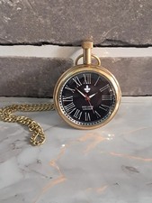 Vintage Brass Pocket Watch   Victoria London Nautical Maritime Collectible Gift