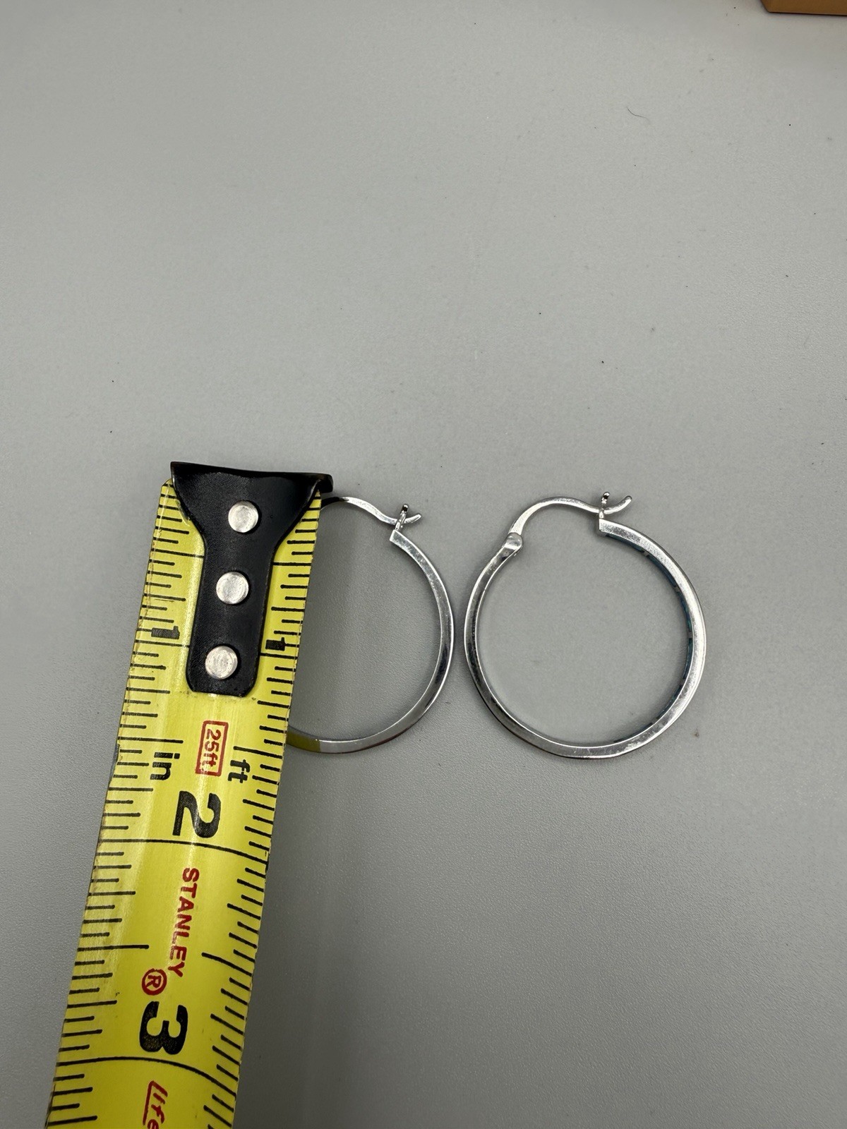 Untested Silver Blue Fire Opal Hoop Earrings - image 5