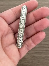 NAVAJO STERLING HEART STAMP HAIR BARRETTE CLIP, 8.6G WCP021844 