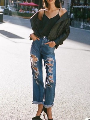 NWT! Anthropologie Pilcro The Joey High Rise Straight Leg Distressed Jeans 