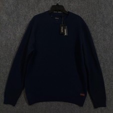 Buffalo David Bitton Sweater Mens Large Blue Textured Crewneck Pullover NWT