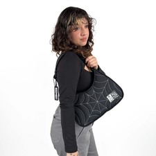 Recycled Nylon Puff Spiderweb Shoulder Bags