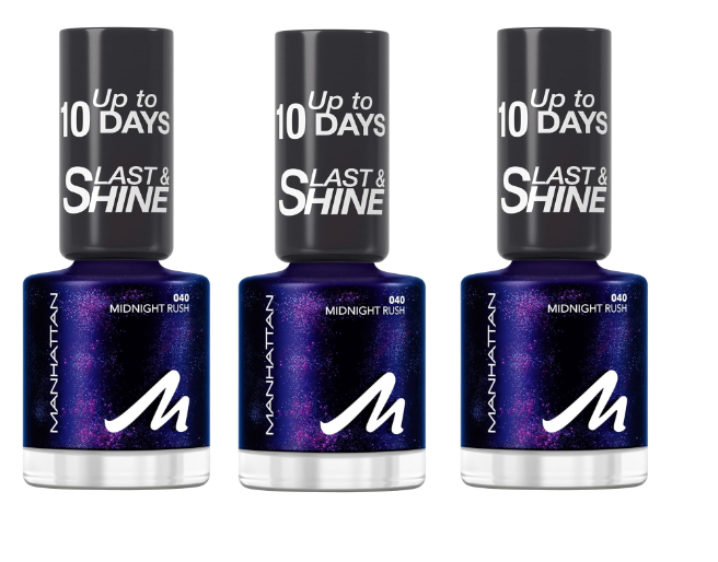 Manhattan Last & Shine Nail Polish- 040 Midnight Rush 3 PACK
