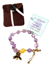 Women’s Inspirational Iris Flower Bracelet – Crystal Beads Charm Jewelry Gift