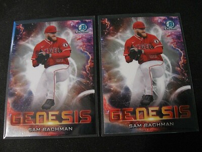 SAM BACHMAN 2-CARD LOT 2021 Bowman Chrome Genesis #GNS-8 Los Angeles Angels