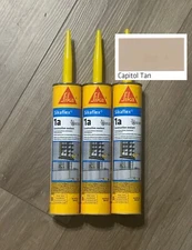 3 Pack Sikaflex 1A Polyurethane Construction Sealant, Capital Tan, In Date